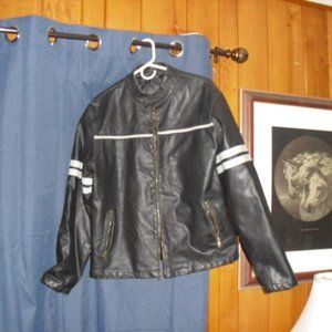 Vegan Leather Black & White Arizona Jacket